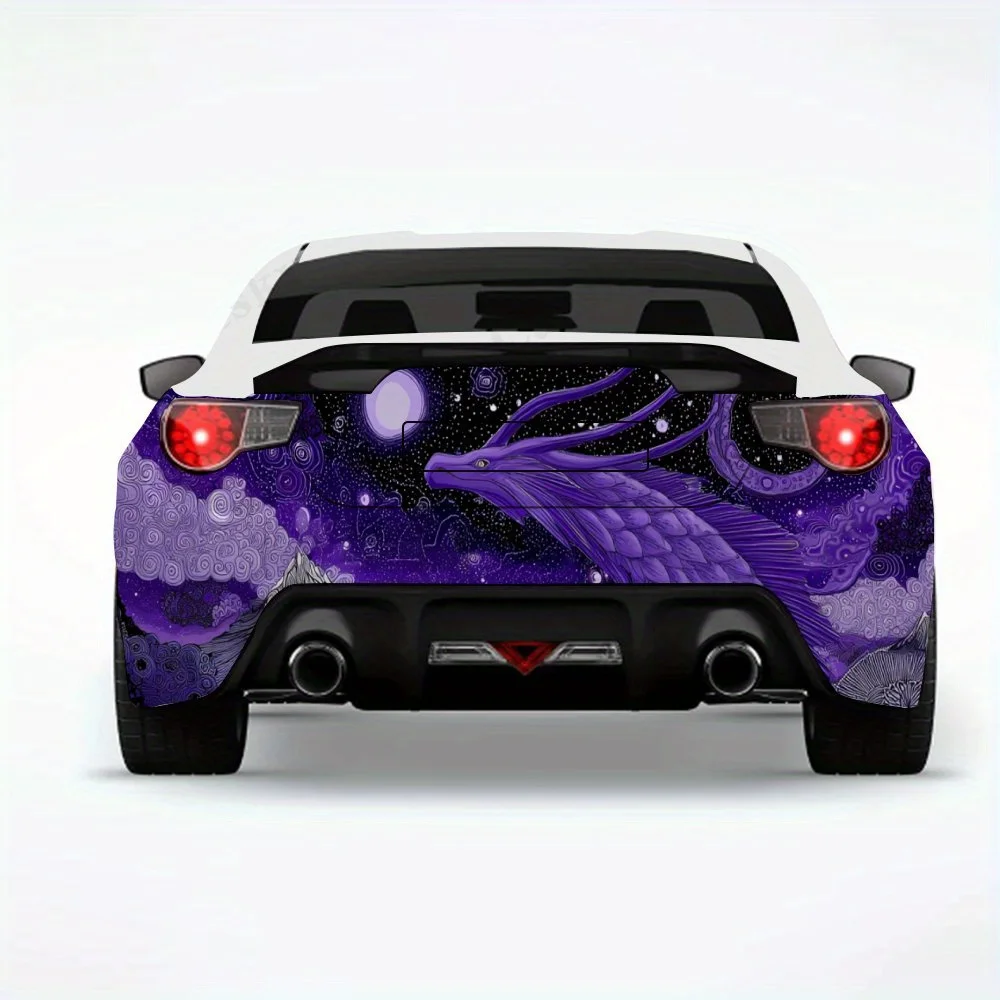 

Наклейка на автомобиль с фантазийным фиолетовым драконом, автомобильные виниловые обертки для украшения и защиты - водонепроницаемый самоклеящийся винил Dec