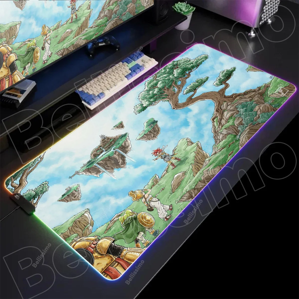 

GAME C-chrono Trigger RGB Коврик для мыши Аниме Игры Светодиодные коврики для мыши Домашнее HD Компьютерное освещение Настольные коврики Ковер Геймер Офис Ноутбук