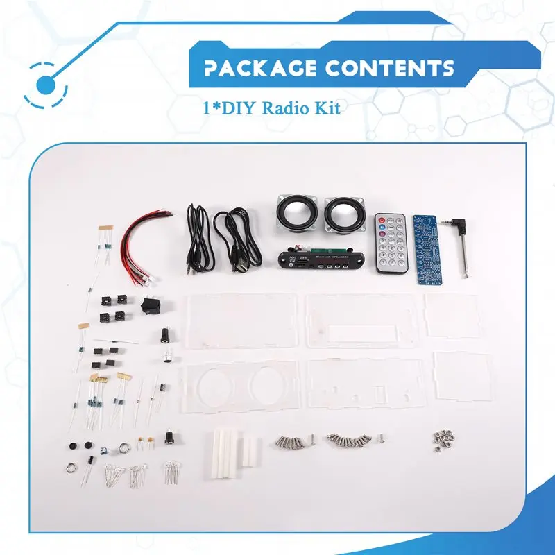 【TODAY-BUY】DIY Soldering Project Practice Kit U Disk TF Bluetooth Speaker Kit FM Radio 87.5-108.0Mhz Music Spectrometer