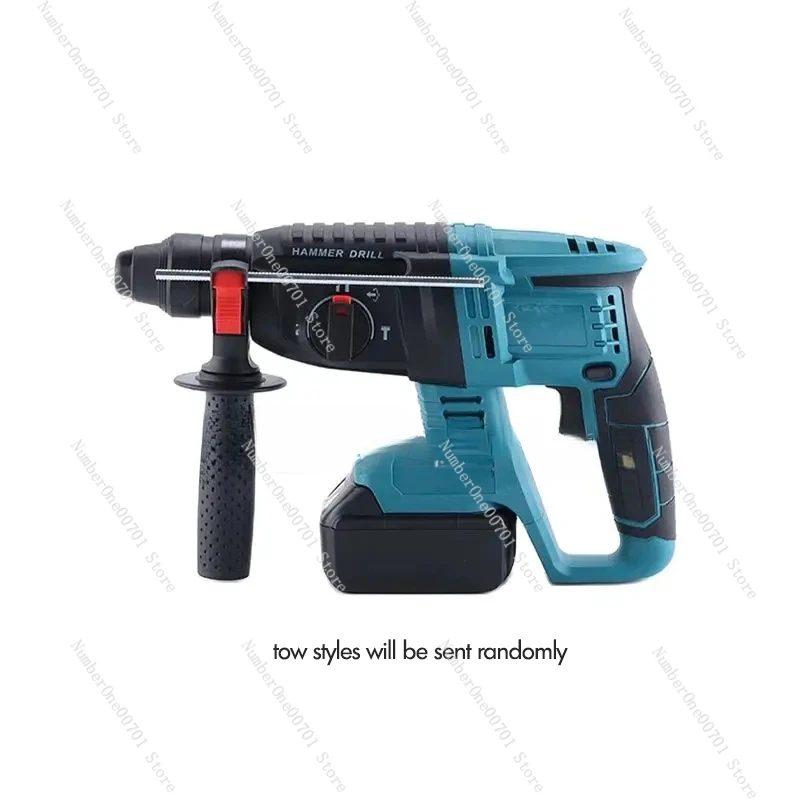 Electric Brushless Cordless Rotary Hammer Drill Rechargeable Electric Hammer Multi-function and High-power Impact Drill