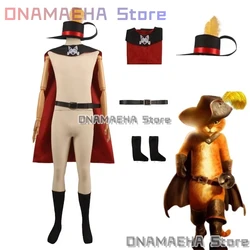 Medieval Swordsmen Anime Catpuss cosplay costume Puss in Boot cloak hat shoe cover animal adult kid Halloween costume Customized
