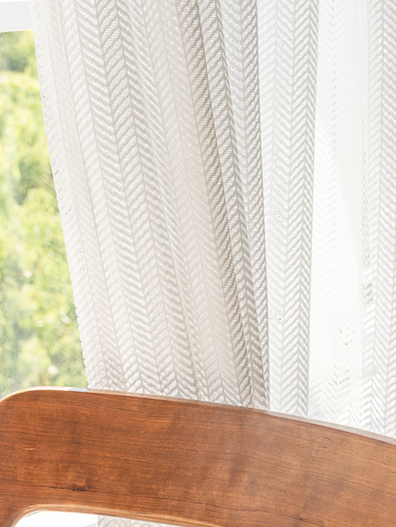 Herringbone pattern jacquard top-grade white yarn simple modern luxury window screen curtain