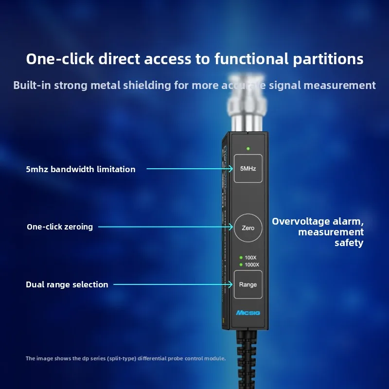 Micsig DP700 DP1500 DP3000 Integrated High Voltage Differential Probe, Max 7000V Measurement, BNC Interface for Oscilloscope