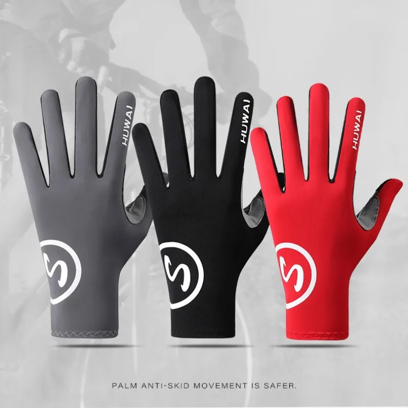 Guantes deportivos de Gel para hombre y mujer, manoplas largas de dedos completos y medio dedo para pantalla táctil, ciclismo de montaña y carretera