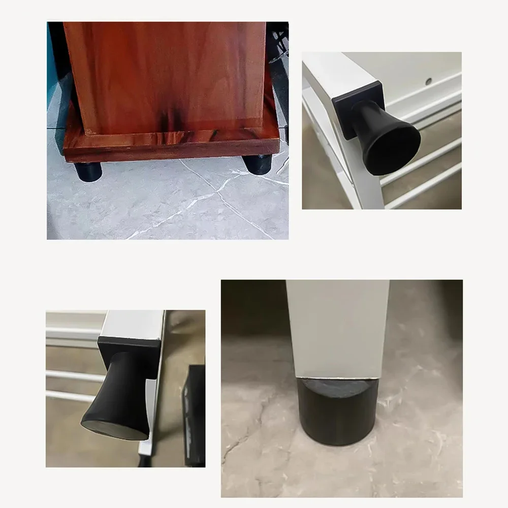 4Pcs M6 M8 Rubber Adjustable Feet Pad With Screw Table Chair Balck Leveling Foot Pad Furniture Leg Anti-shock Protecti