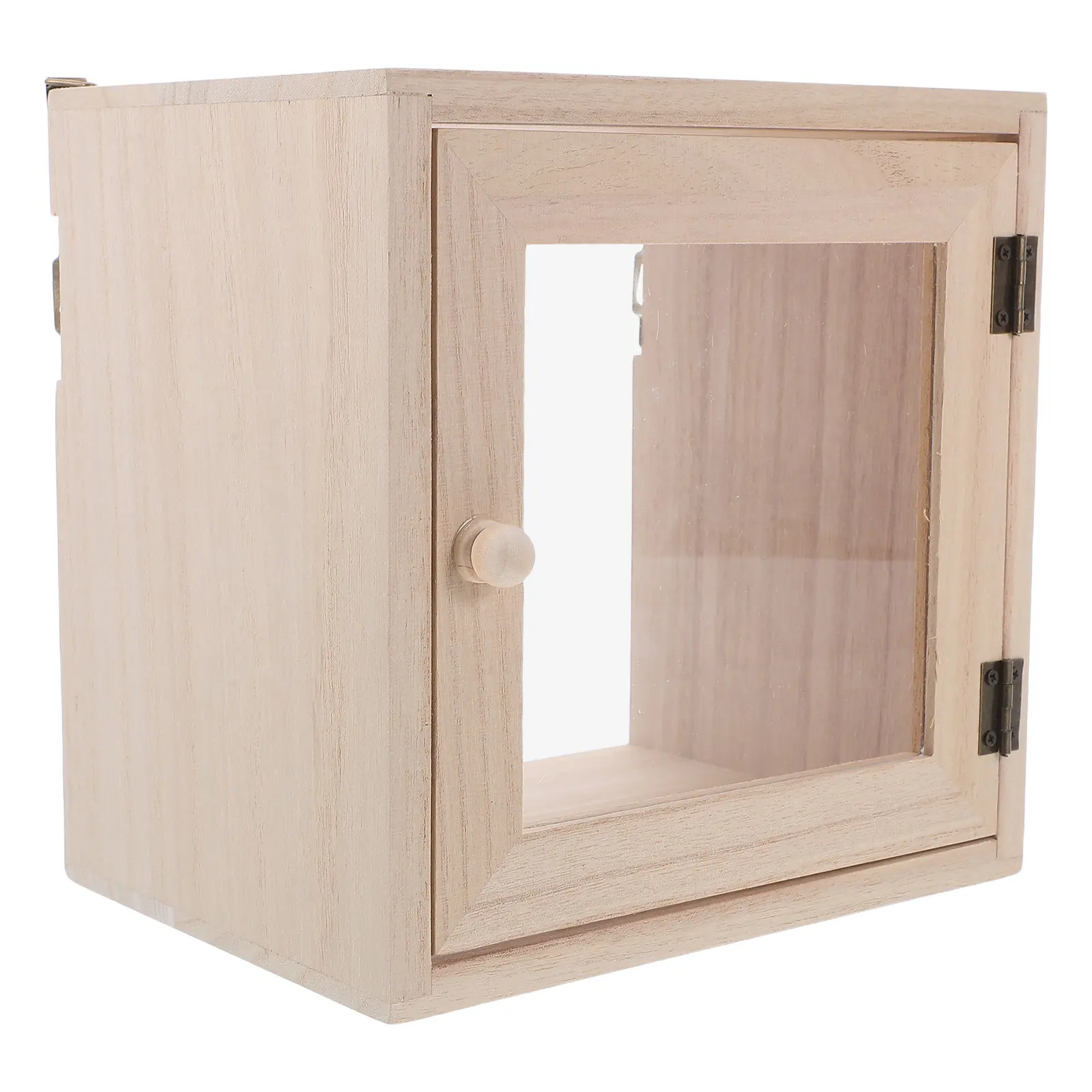 Wood Wall Mount Milk Box Lockable Weatherproof Beige Outdoor Mail Box Clear Window Villa Front Door Storage Collection Boxes