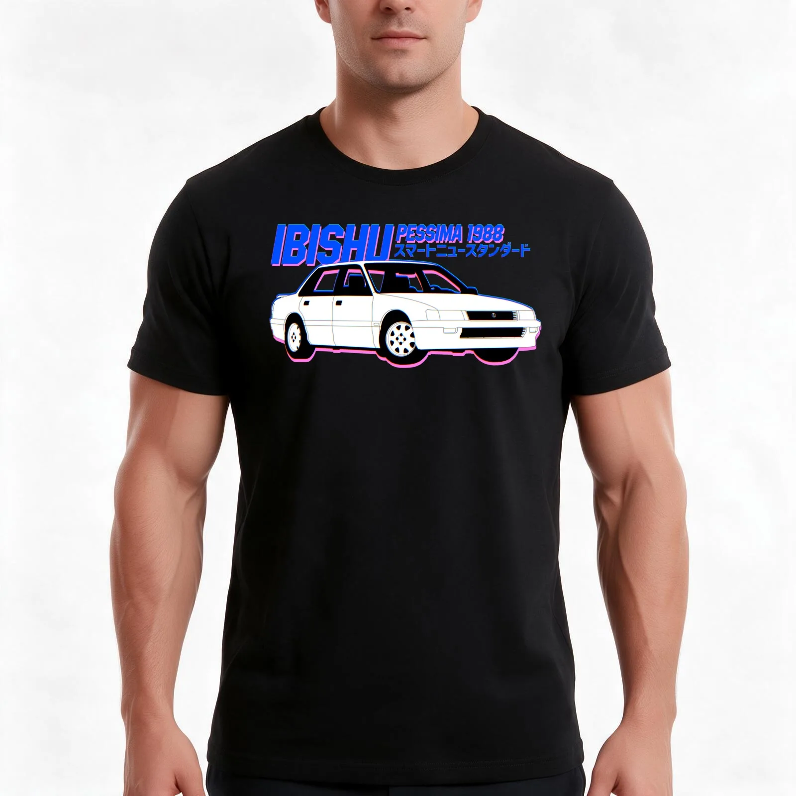 Ibishu Pessima 1988 (Pink & Blue Variant) T-Shirt Summer Casual Cotton Tee Oversized Streetwear Tops Vintage Graphic Print