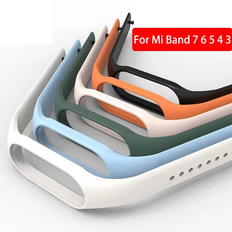Watch Strap For Xiaomi Mi Band 7 6 5 4 3 Wristband Silicone Bracelet Wrist Straps MiBand 3/4 band5 band6 Smartwatch Accessories