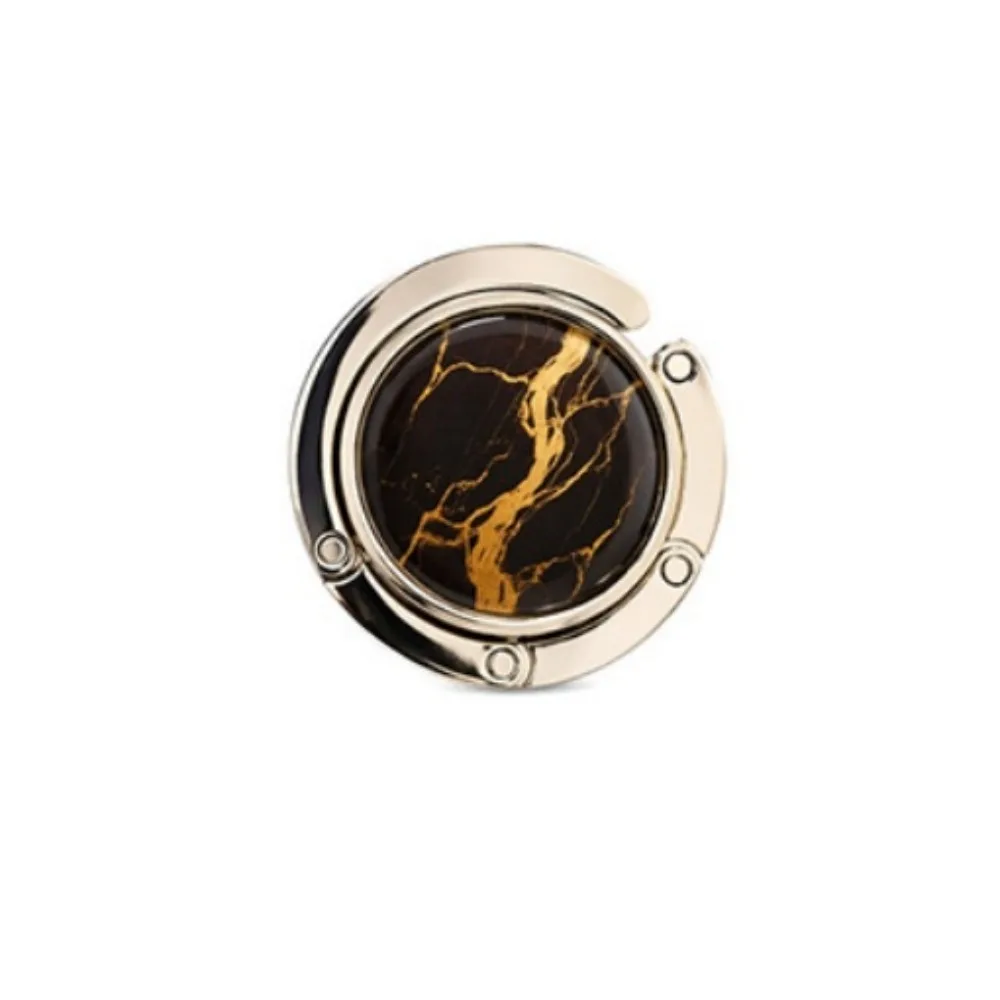 Delicate Gift Portable Purse Hook Folding Alloy Table Handbag Holder Non Slip Marble Pattern Bag Hanger Outdoor Activities