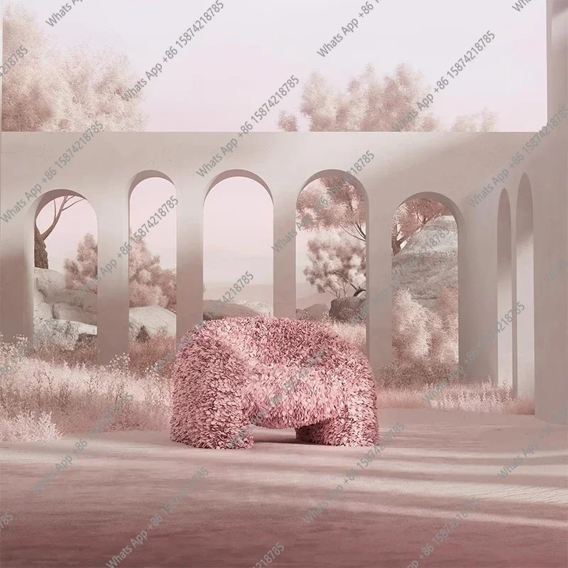 

S Nordic Design Personality Creative Pink Petals Modern Simple Chair Business Hotel Negotiation Chair