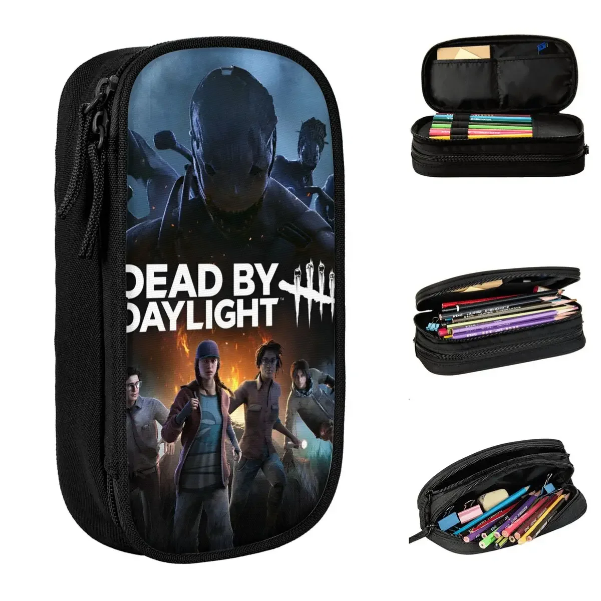 Game Deads By Daylights Pencil Cases Classic Dawn Killer Hunting Pen Bag Student Big Capacity Students School Gifts Pencilcases