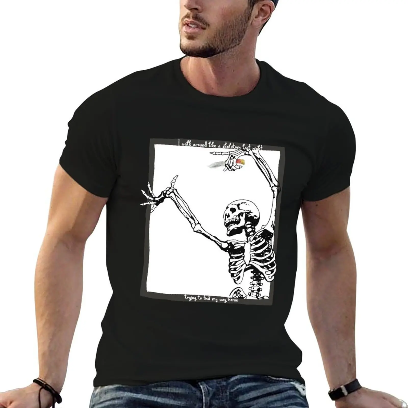 

the front bottoms skeleton T-Shirt man t shirt summer t shirts for man graphic vintage T-Shirt