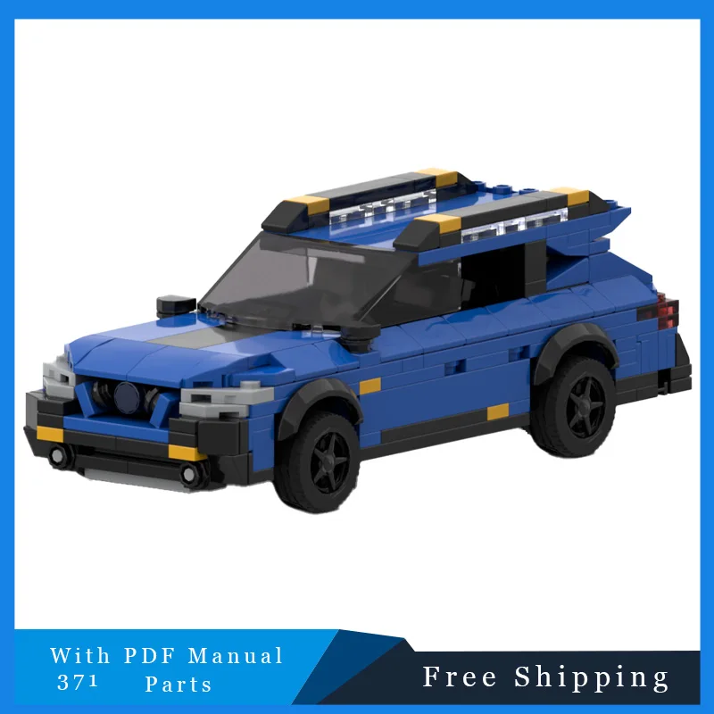 

371 Parts MOC Blue Cool Speed Car Technology Bricks Model DIY Assemble Building Blocks Creative Display Toy For Adults Kids Gift