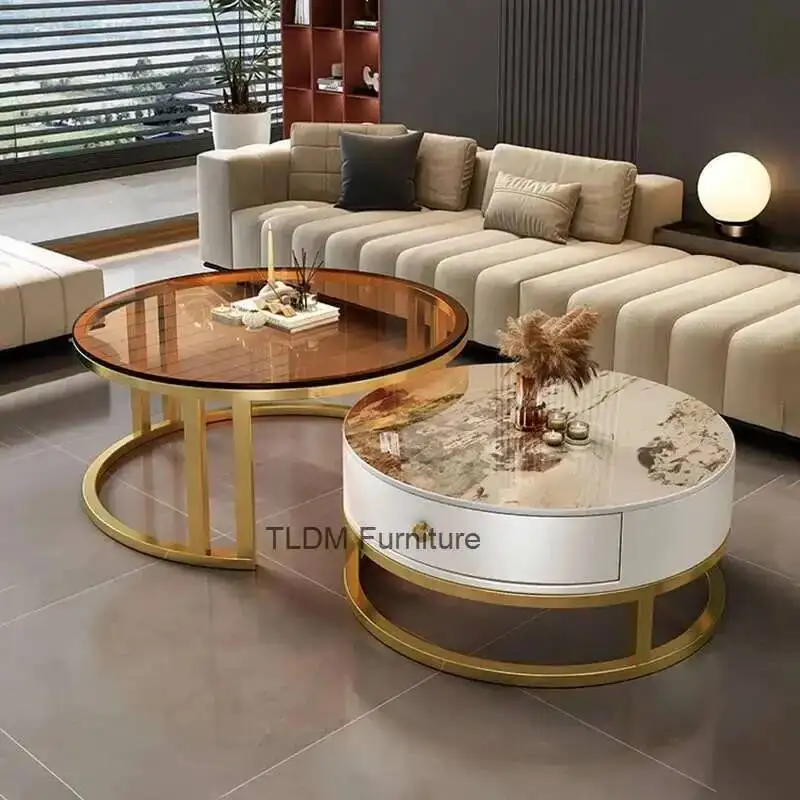 

Tables Modern Unique Mesas Aesthetic Round Luxury Coffee Coffee Storage Glamour Tables Minimalist Living Room Furniture