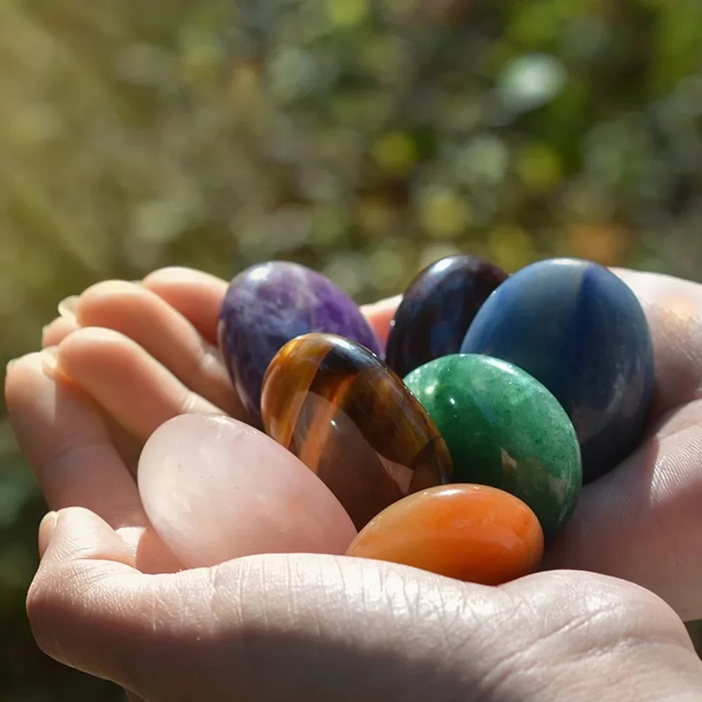 1PC Palm Stone Healing Crystals Natural Gemstones Calming Effects Balancing Polished Worry Stone Cleansing Protection Decor