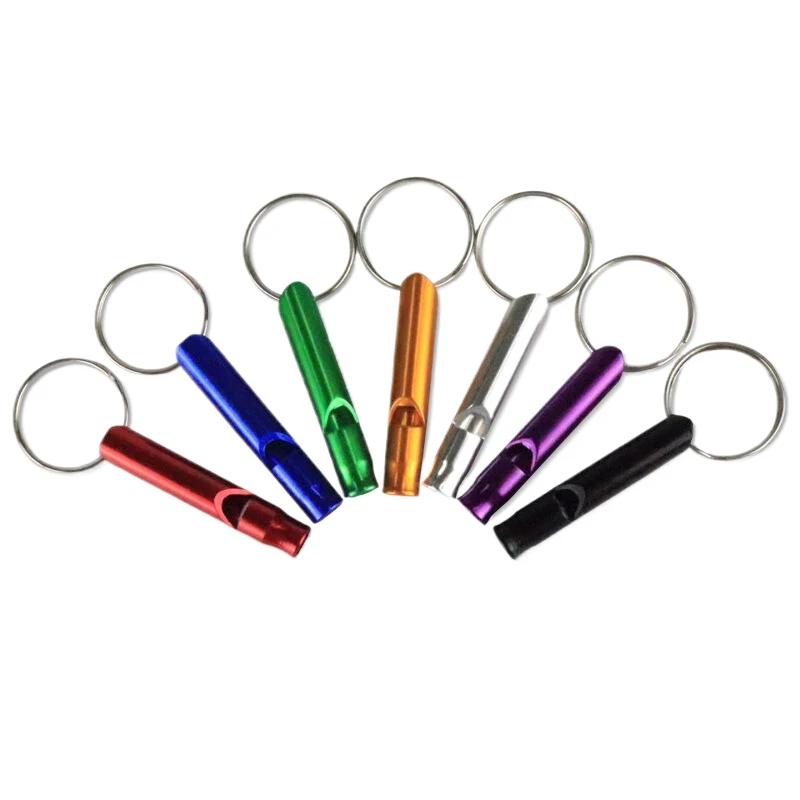 Small Multifunctional Aluminum Emergency Survival Whistle Keychain Camping Hiking Outdoor Tool Training Whistle