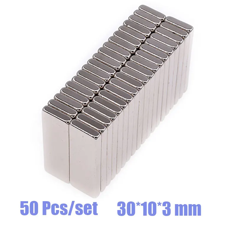 50 Pcs NdFeB Neodymium Magnet N35 N38  Super Powerful  Permanent Magnetic Neodymium Magnetic 30*10*3 mm Magnet