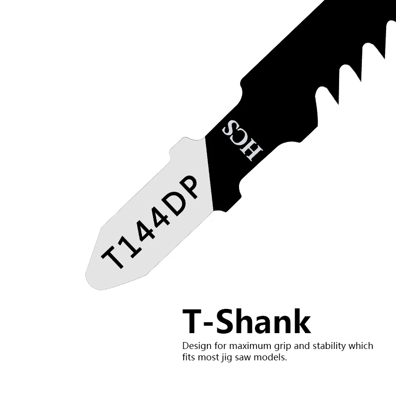 CMCP 5pcs Jig Saw Blades T144DP High Carbon Steel Saw Blades T-Shank Handle Tools For Wood Plastic and Metal Cutting