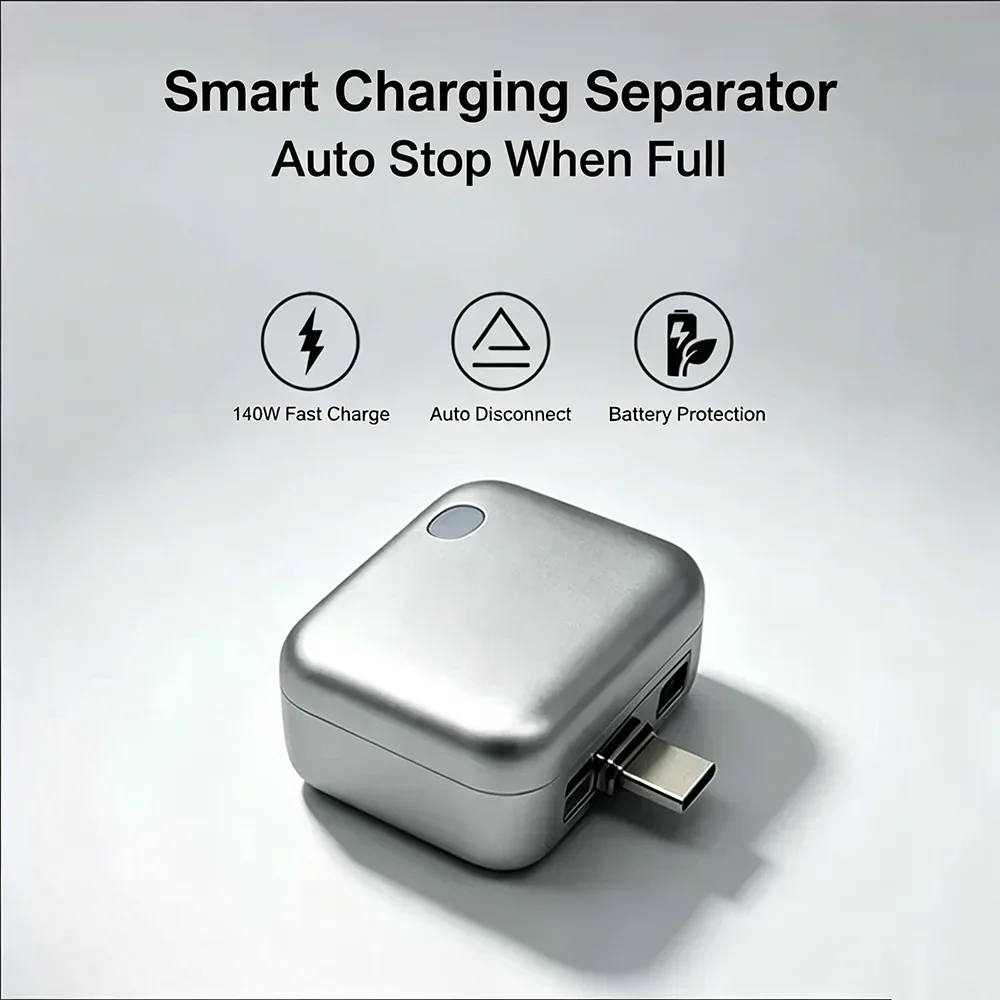HANNUO 140W Fast Charging Fully Charged Smart Automatic Separator Mobile Phone Overcharge Safety Protection Power-Off Data Cable