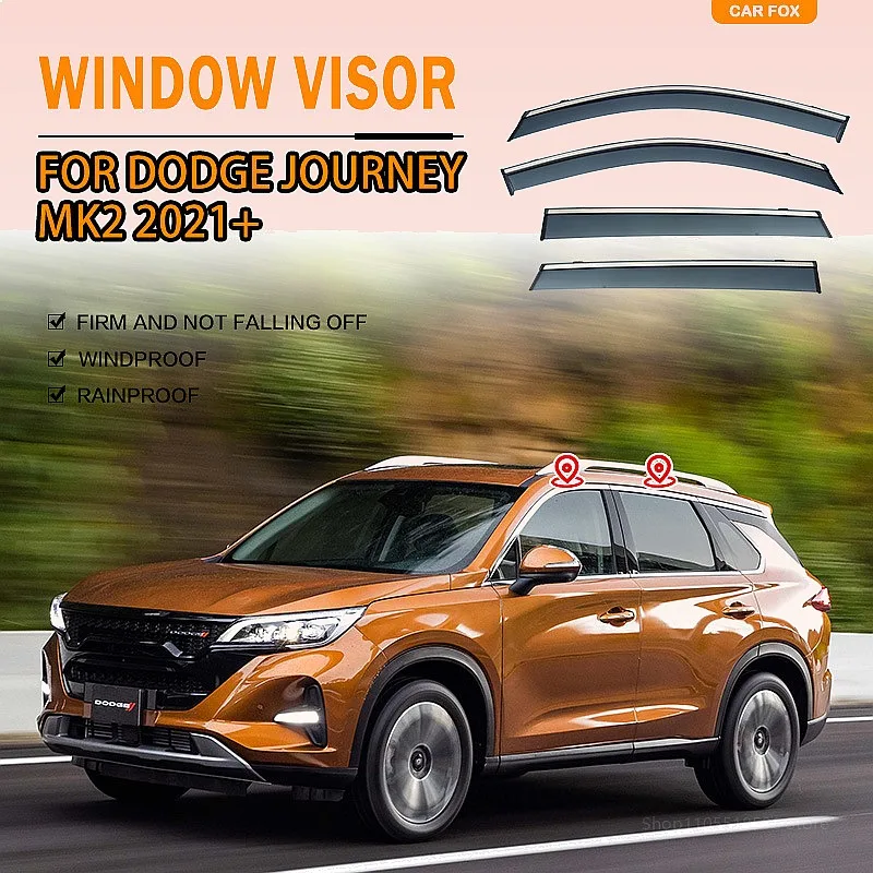 

For Journey JCUV 2009-2021 Car Window Visor Rain Sun Shade Windshield Side Awning Auto Accessories