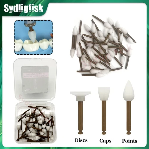 40 unids/caja pulidor Dental pulido compuesto tazas de acabado discos de puntos sistema de acabado de un solo paso vástago RA pulido de dientes dentista