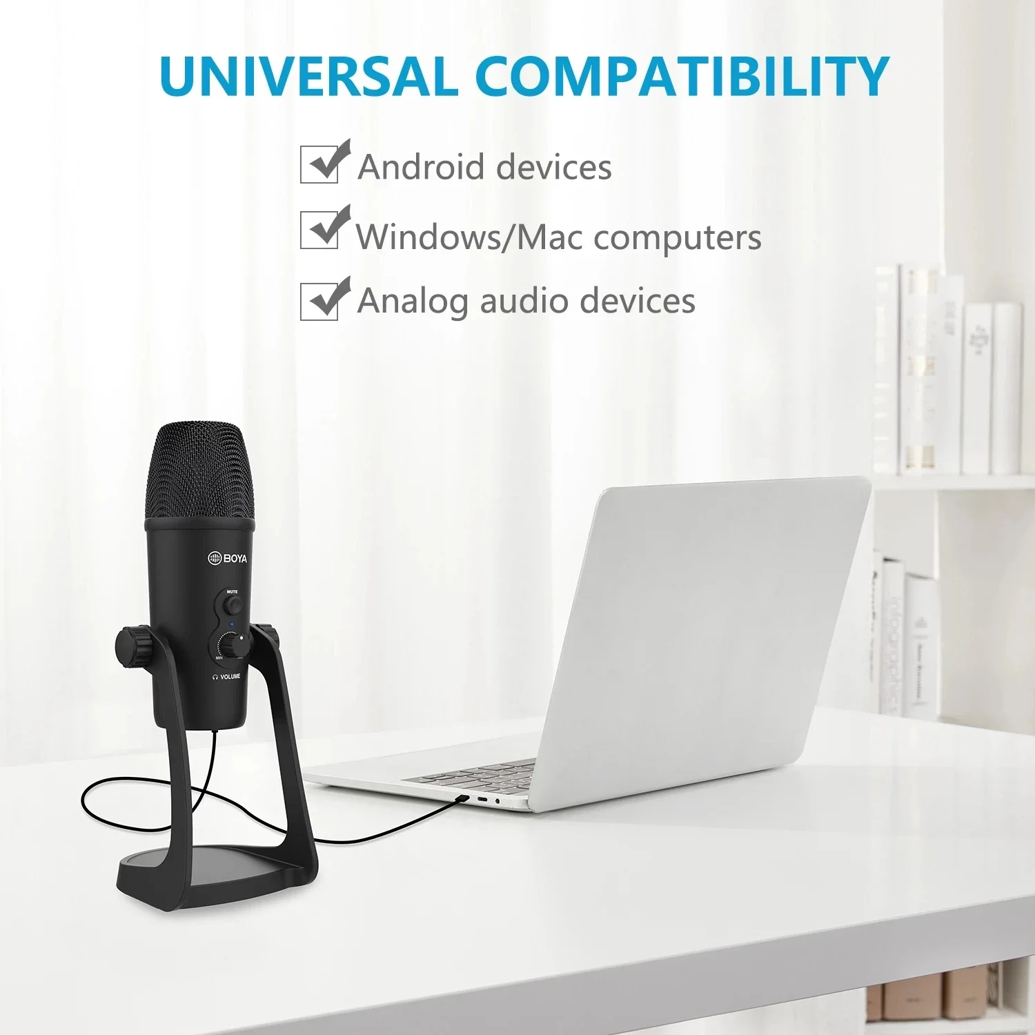 BOYA USB XLR Condenser Microphone BY-PM700 Pro Professional Mic for PC Laptop Streaming Recording Vocals Voice Gaming Metting