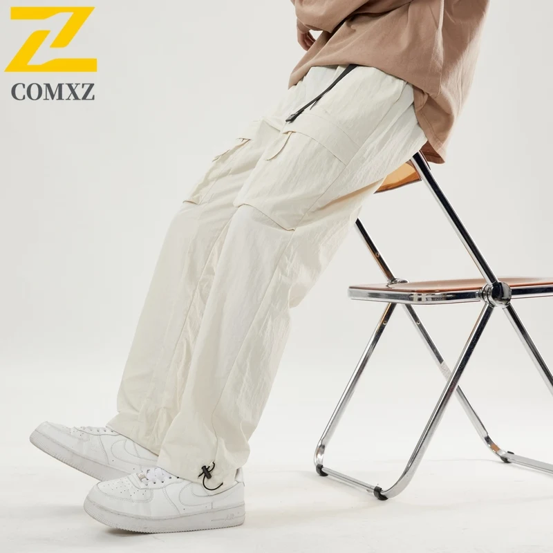 

Новинка 2023 года, мужские повседневные брюки, облегающие свободные дышащие рабочие брюки, прямые брюки с эластичной резинкой на талии, мужские брюки для кемпинга и пешего туризма