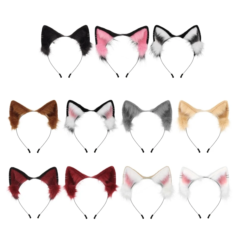 Diadema dibujos animados para orejas gato forma aro tocado fiesta disfraz Cosplay Pr