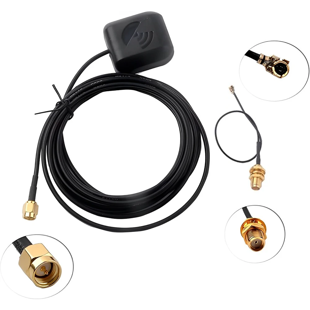 Waterproof Active GPS Navigation Antenna DC 3V-5V, SMA Male Connectors M8030 GPS Antenna 28dB for GPS Module Receiver Tracking