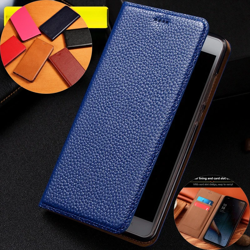 

Retro Lichee Genuine Leather Flip Phone Cover For iPhone 16e 15 Pro Max 14 Plus 13 Mini 12 Pro 11 XR Xs Max SE 6 7 8 Plus