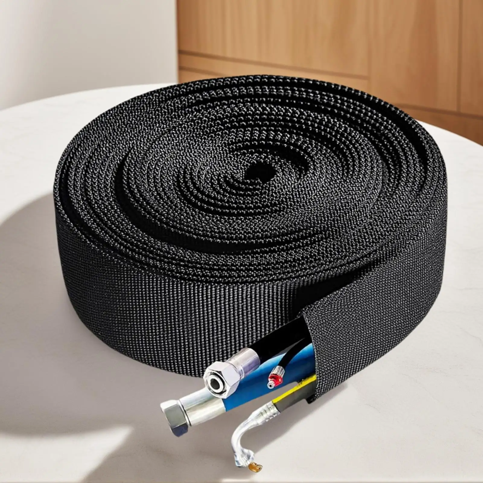 Hydraulic Hose Sleeve Nylon Fire Resistant Protection Sheath Anti Cutting Wire Wrap for Workshop Industrial Maintenance