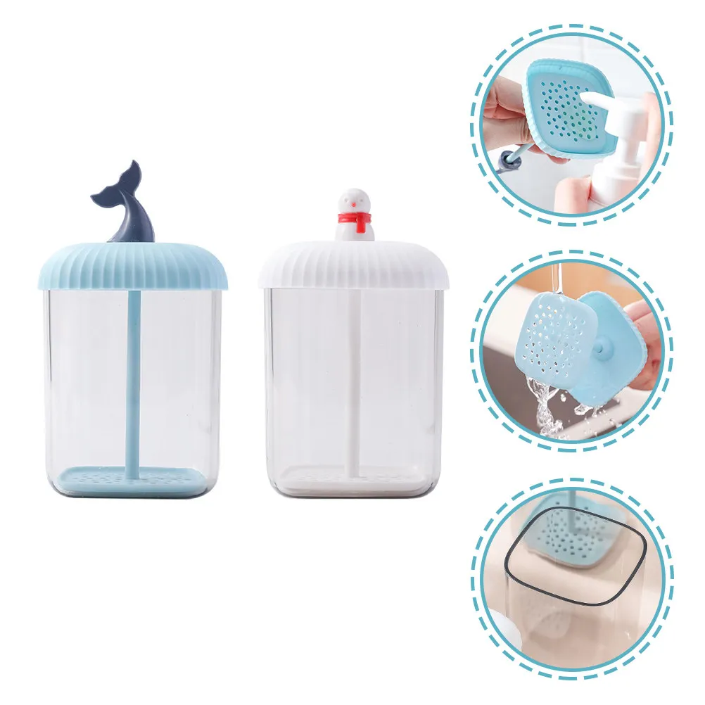 2 Peças de Espumador Portátil Manual para Lavar o Rosto, Frasco para Espumar Líquidos como Limpador Facial, Shampoo, Sabonete Líquido, Gel de Banho e 
