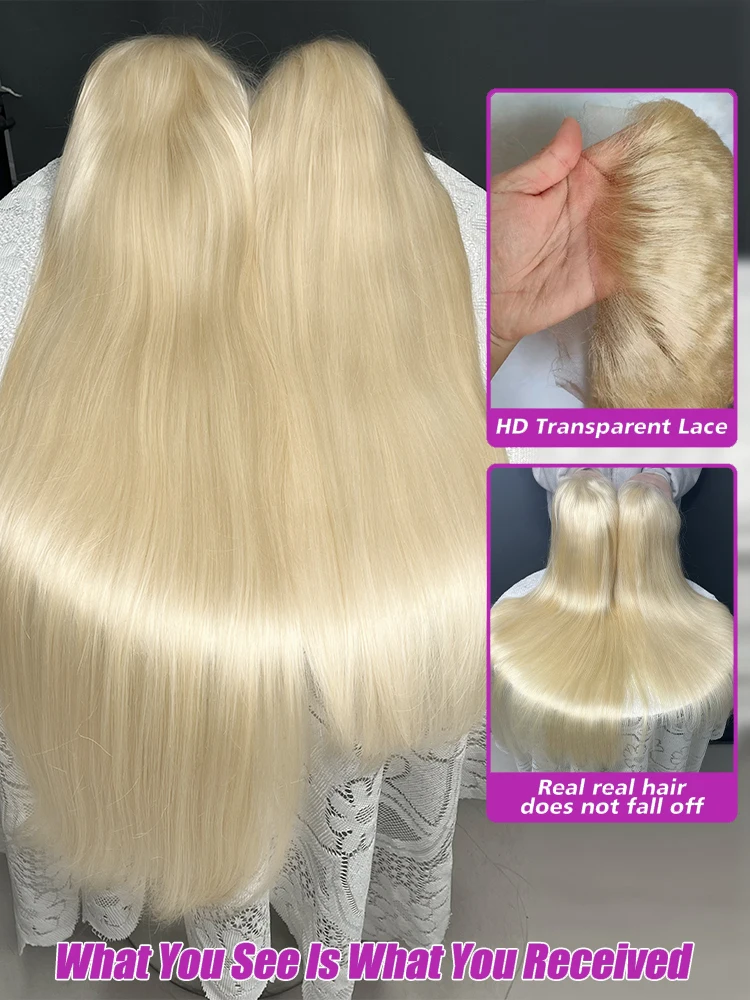 

Smilegirl 13x4 13x6 HD Transparent 613 Honey Blonde Color Lace Front Human Hair Wigs for Women Raw Brazilian Straight Lace Frontal Wig