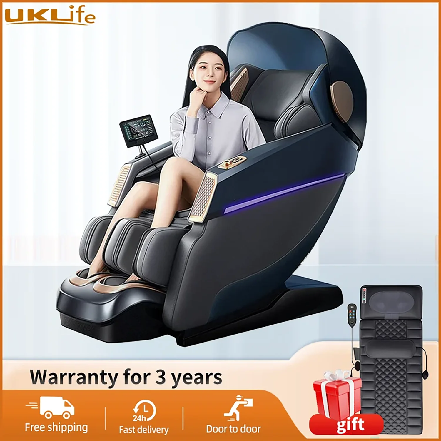 3 Year Warranty 4D SL-Track Zero Gravity Airbag Full Body Massage Chairs Home 3D Luxury Office Chair Massage Sofa Touch Screen