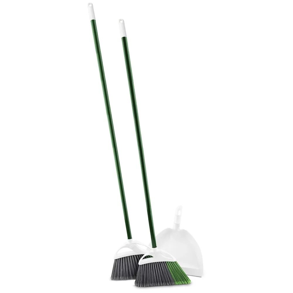 Libman Precision Angle Broom and Dust Pan Value Pack Green / White
