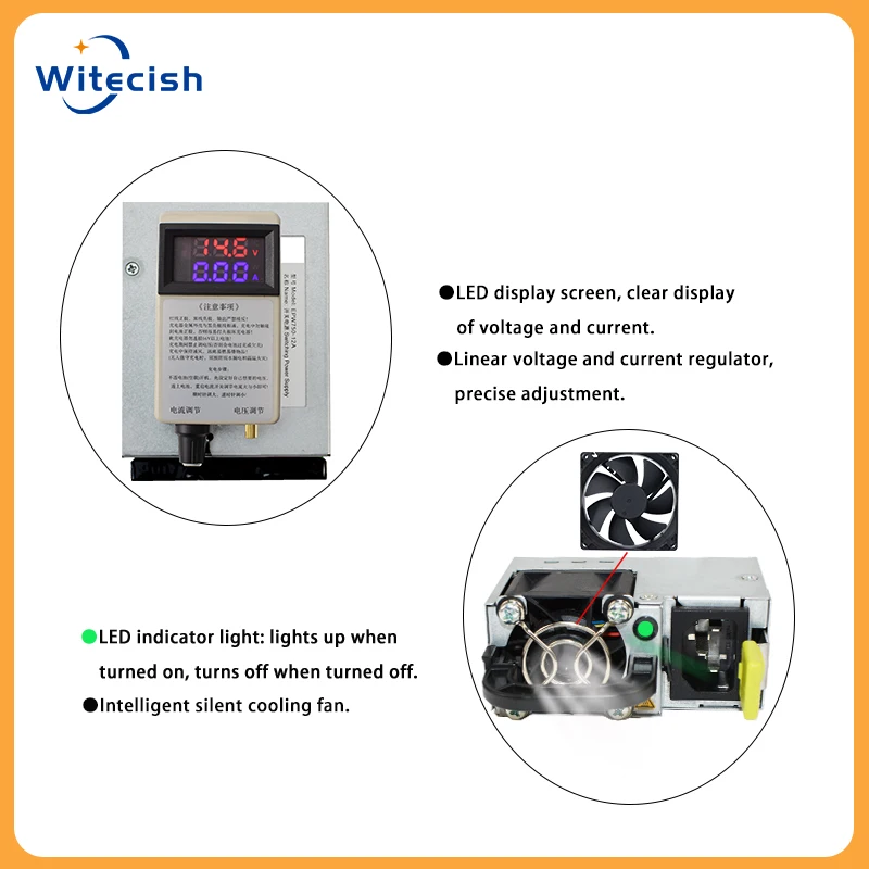 Nastavitelná nabíječka 3-15V 3-62A 12V 62A 14,6V 62A 12,6V 62A 50A 40A 30A Lithium-polymerová pro lithium-iontové baterie olověné baterie - náhled 2