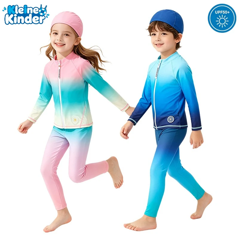 Kids Swimwear Long Sleeve Rash Guard Girls Boys Swimming T Shirt and Pants UPF50 UV Protection Children's Swimsuit Bathing Suit