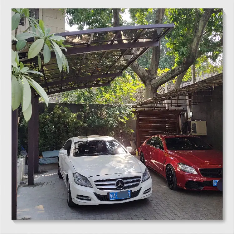 Easy To Install Carport Anti Rust Treatment Aluminum Frame Rainproof Material Car Parking Outdoor Independent Car Shelter