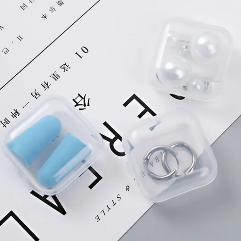 1/10PCS Mini Storage Box Transparent Plastic Box Jewelry Packaging Organizer Tools for Necklace Earrings Rings Storage Supplies
