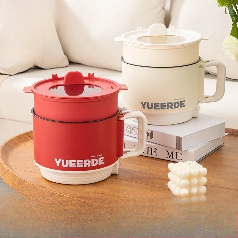 110v-220v Portable Electric Hot Pot Non-Stick Pan Rapid Noodles Cooker Mini Pot for Home Dorm Office 1-2 People