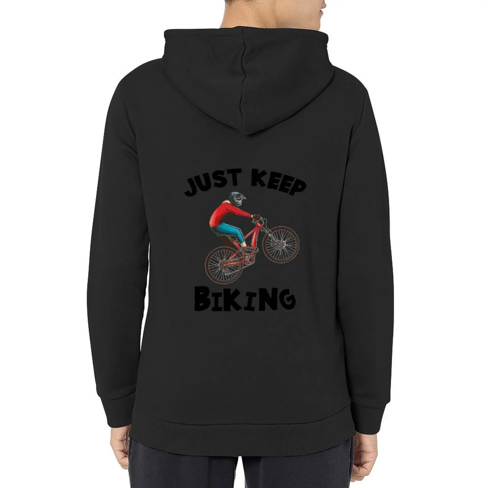 Just Keep Biking Hoodie men's clothing autumn jacket men autumn men's sweat-shirt set graphic hoodie