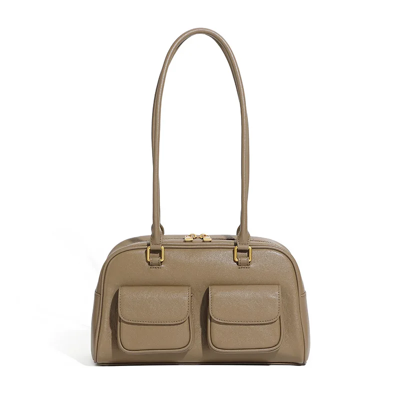 

Niche Design Women Underarm Bags Vintage Commuter Handbags Luxury Genuine Leather Shoulder Bags for Female Girls Travel Purses