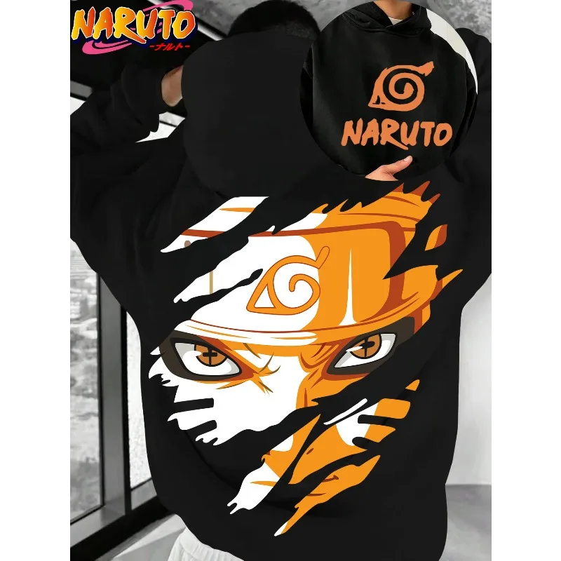 Sudadera con capucha con estampado de Naruto Uzumaki Naruto, chaqueta informal con capucha estilo Harajuku, sudadera de moda Y2k, ropa de otoño/invierno