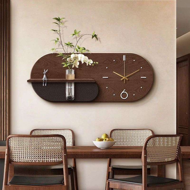 

Medieval style dining room decorative painting clocks, living room background wall painting high-end creative mural