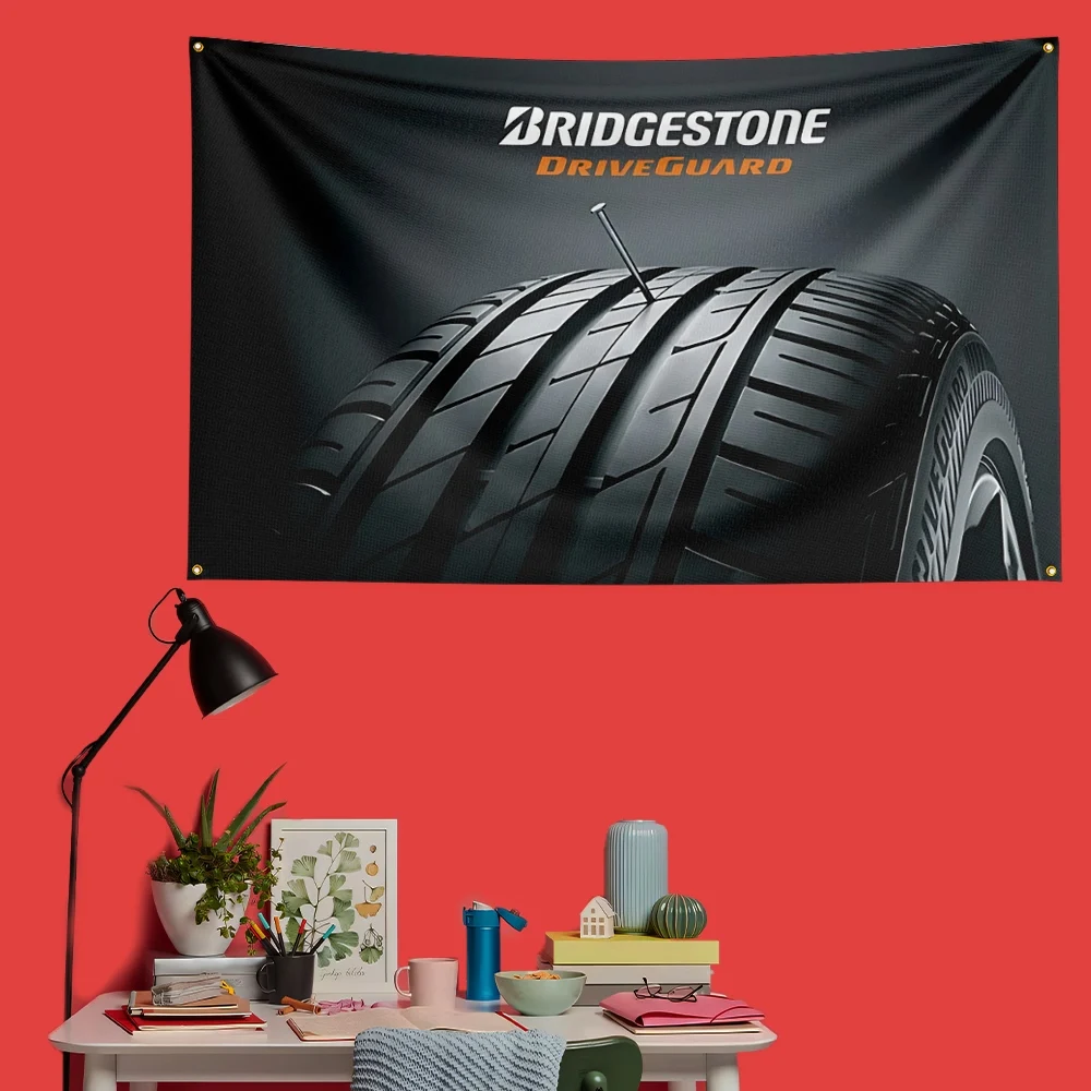 Bridgestone Tires Flag   Polyester Garage Wall Decor Banner For Auto Lovers