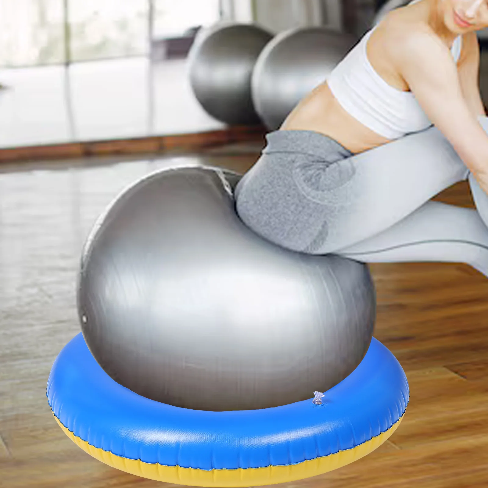 

Yoga Ball Stability Holder Non Slip Anti Burst PVC Back Yoga Stabilizer Trainer Fitness Shaper Gym Stand Storage