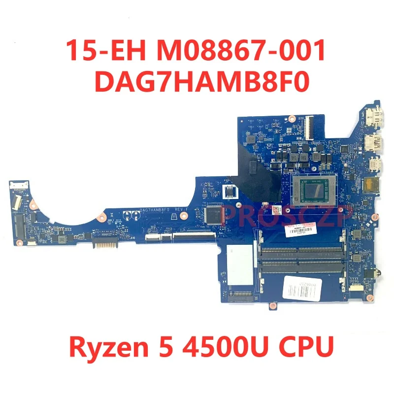 M08867-001 M08867-601 Mainboard For HP 15-EH Laptop Motherboard DAG7HAMB8F0 With R5 4500U/R7 4700U/R7 5700U CPU 100% Tested Good