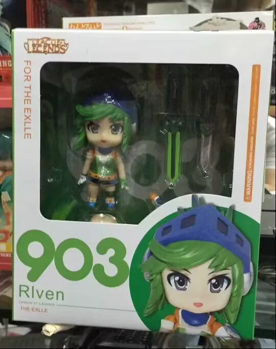 10cm LOL Anime Figures Riven Q Version Champion Riven Peripherals Model Desktop Ornament Decoration Action Figure Gift Toys Game