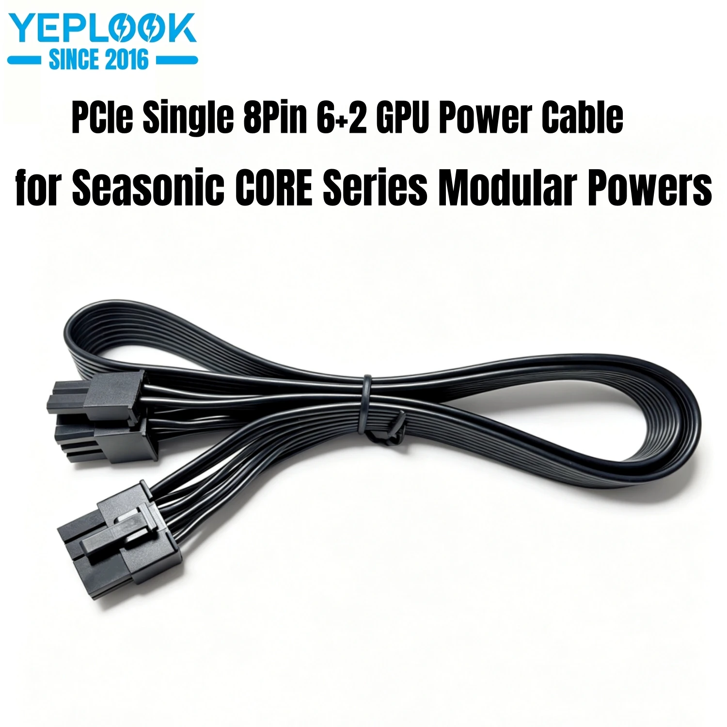 GPU Power Cable PCIe Single 8Pin 6+2Pin for Seasonic CORE GC650/GC550/GC500, GX650/GX550/GX500, GM650/GM550/GM500 Modular Powers
