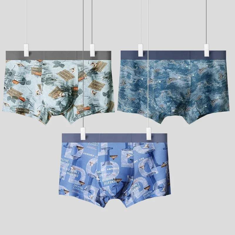 

5 шт. мужское бесшовное нижнее белье, дышащее и антибактериальное четырехугольное нижнее белье, летние тонкие мужские шорты-боксеры